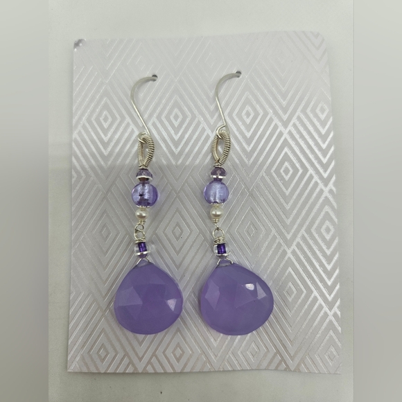 💎Elegant Purple Drop Earrings NWOT - Picture 6 of 7